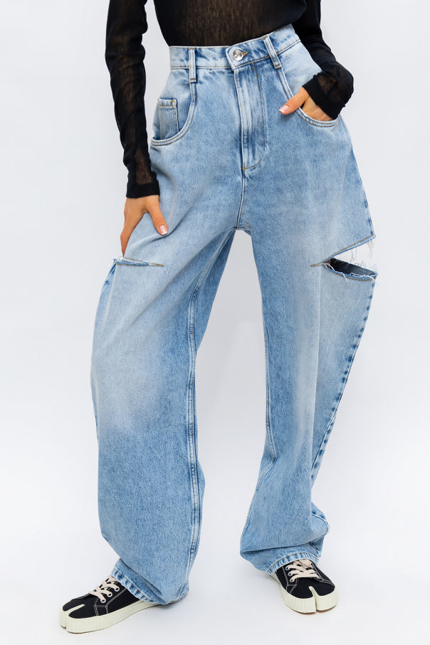 Maison Margiela light blue Jeans with cut-outs 3