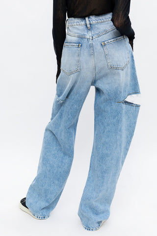 Maison Margiela light blue Jeans with cut-outs 4