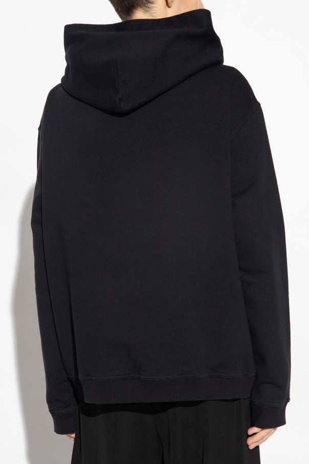 Maison Margiela BLACK Cotton hoodie with logo 4