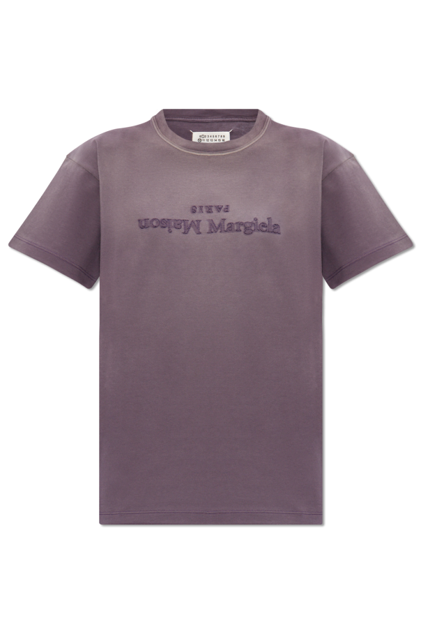 Maison Margiela PURPLE T-shirt with logo 1