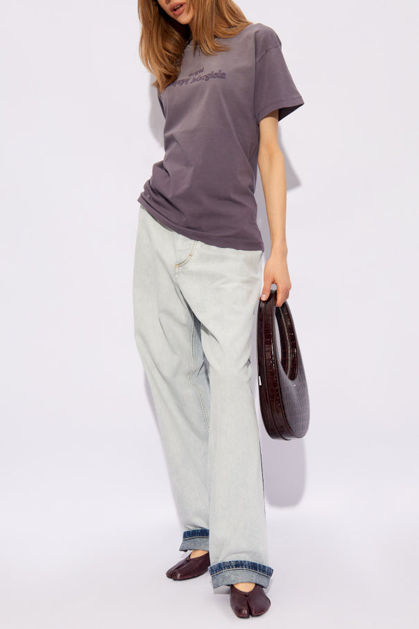 Maison Margiela PURPLE T-shirt with logo 2
