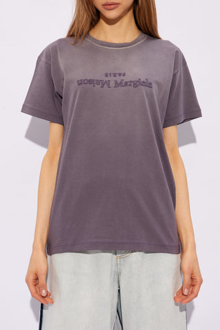 Maison Margiela PURPLE T-shirt with logo 3