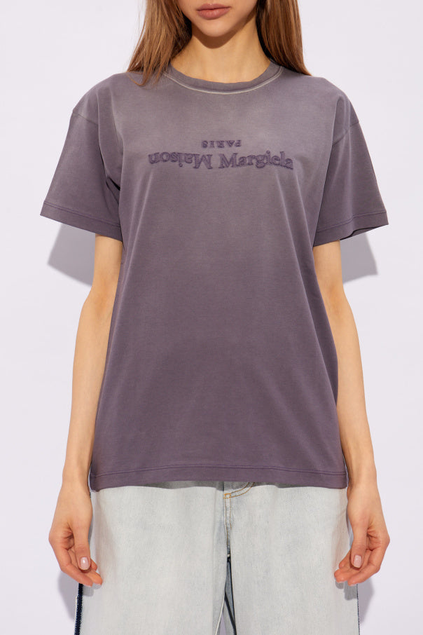 Maison Margiela PURPLE T-shirt with logo 3