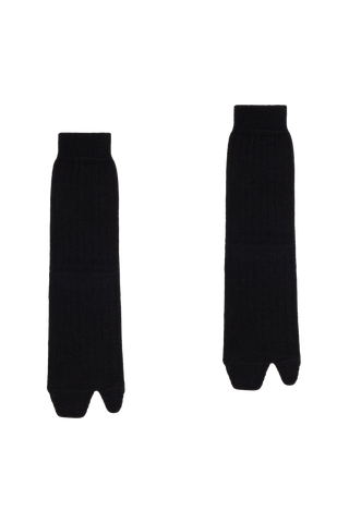 Maison Margiela BLACK Socks with `Tabi` Cut 4