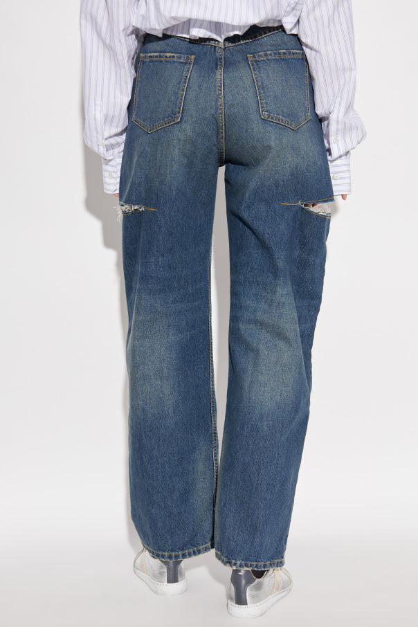 Maison Margiela BLUE Jeans with 'vintage' effect 4