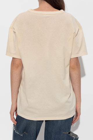 Maison Margiela beige T-shirt with logo 4