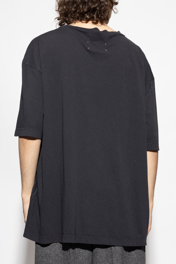 Maison Margiela BLACK T-shirt with logo 4