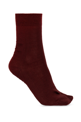 Maison Margiela BURGUNDY Tabi cut-out socks 1