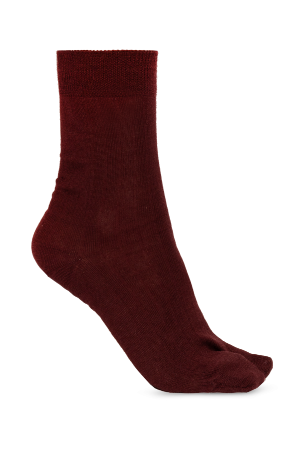 Maison Margiela BURGUNDY Tabi cut-out socks 1