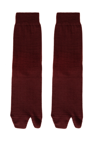 Maison Margiela BURGUNDY Tabi cut-out socks 4
