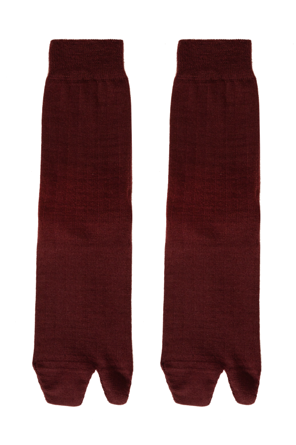 Maison Margiela BURGUNDY Tabi cut-out socks 4