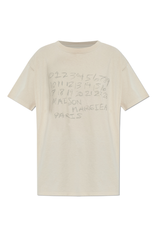 Maison Margiela cream T-shirt with logo 1