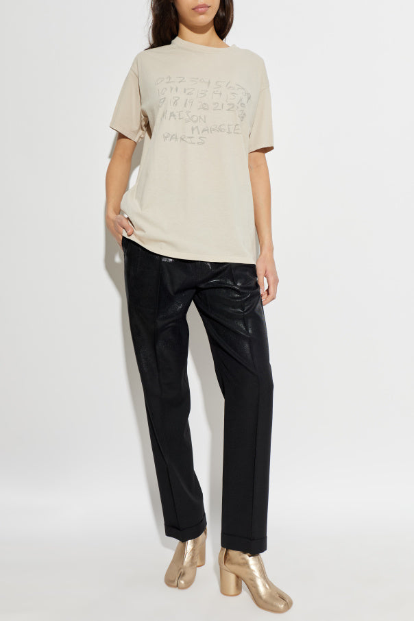 Maison Margiela cream T-shirt with logo 2