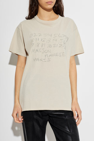 Maison Margiela cream T-shirt with logo 3