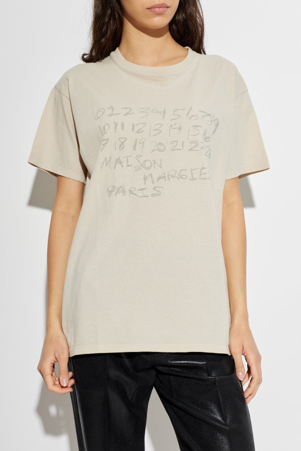 Maison Margiela cream T-shirt with logo 3