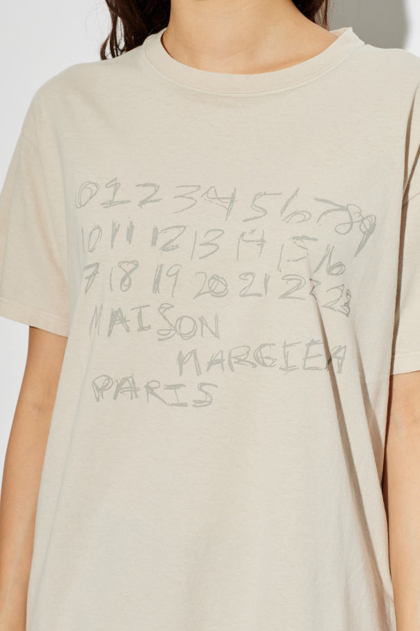 Maison Margiela cream T-shirt with logo 5