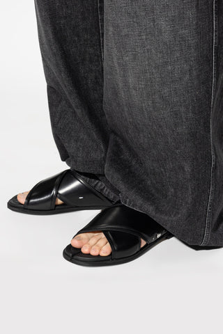 Maison Margiela BLACK Leather slides 2