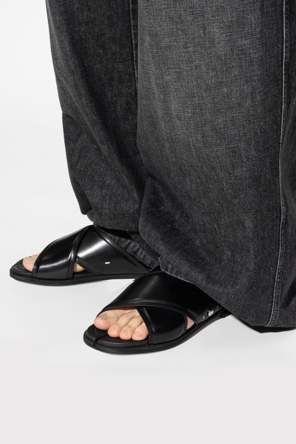 Maison Margiela BLACK Leather slides 2