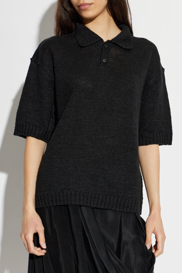 Maison Margiela BLACK Linen polo 3