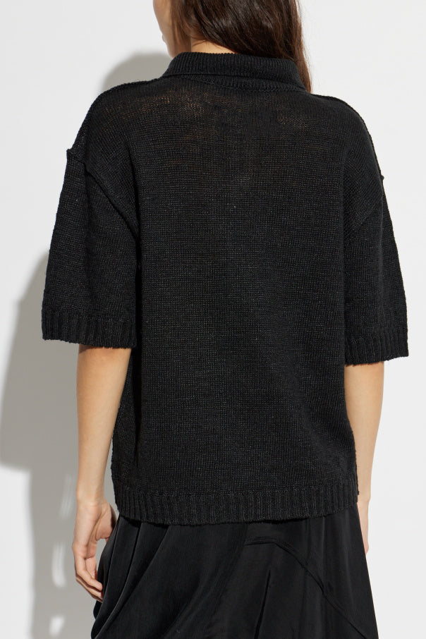 Maison Margiela BLACK Linen polo 4