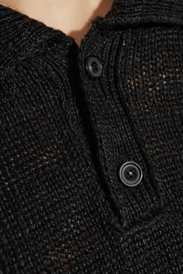 Maison Margiela BLACK Linen polo 5