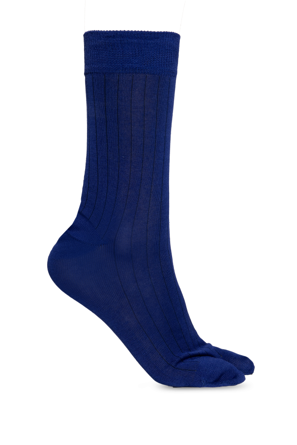 Maison Margiela NAVY BLUE Socks with ‘Tabi’ cut-out 1