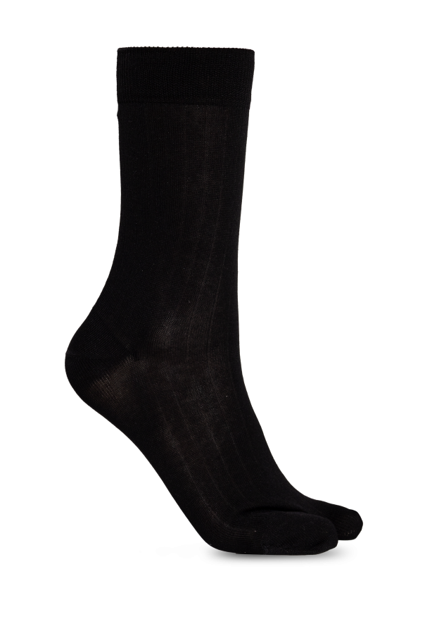 Maison Margiela BLACK Socks with ‘Tabi’ cut-out 1