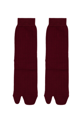 Maison Margiela BURGUNDY Socks with 'Tabi' cutout 3