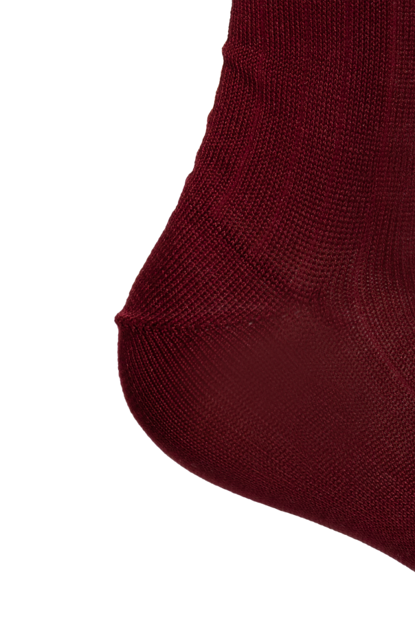 Maison Margiela BURGUNDY Socks with 'Tabi' cutout 4