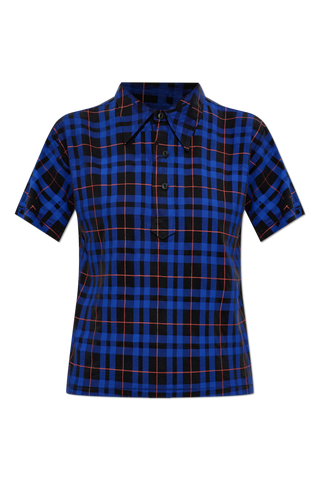 Maison Margiela NAVY BLUE Plaid T-shirt 1