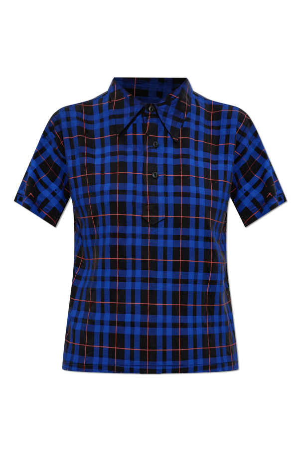 Maison Margiela NAVY BLUE Plaid T-shirt 1