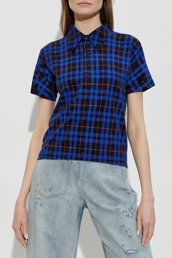 Maison Margiela NAVY BLUE Plaid T-shirt 3
