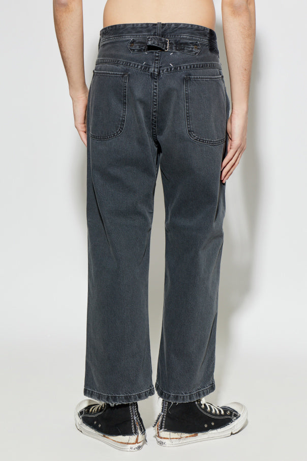 Maison Margiela BLACK Jeans with raw edge finish 4