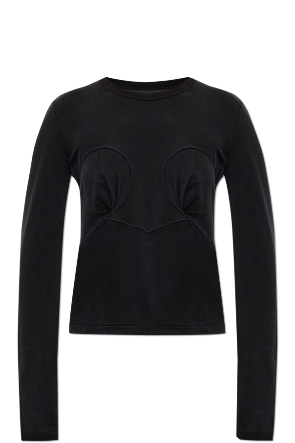 Maison Margiela BLACK Top with decorative stitching 1
