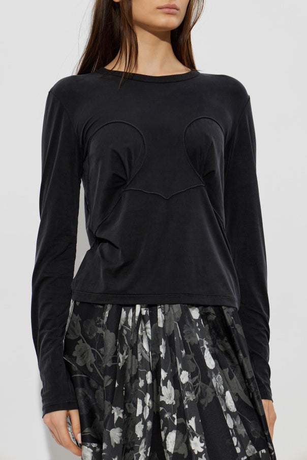 Maison Margiela BLACK Top with decorative stitching 3