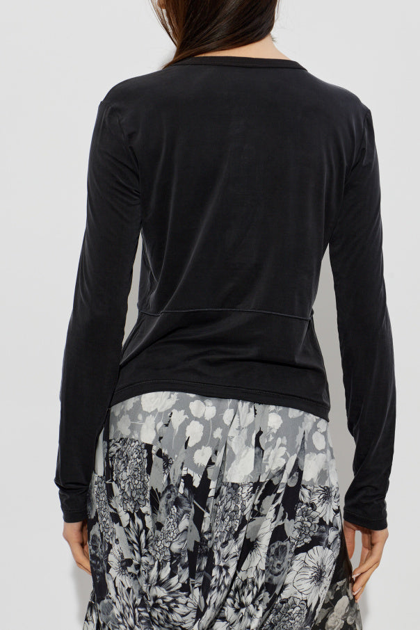 Maison Margiela BLACK Top with decorative stitching 4