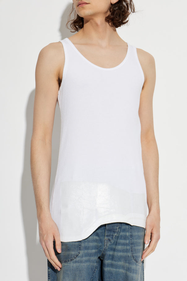 Maison Margiela WHITE Top with an asymmetric cut 3