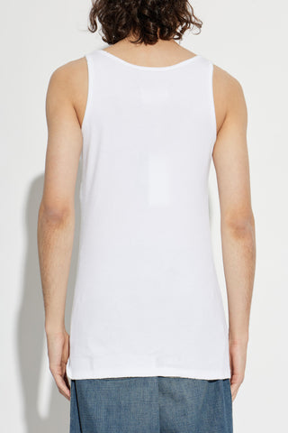 Maison Margiela WHITE Top with an asymmetric cut 4