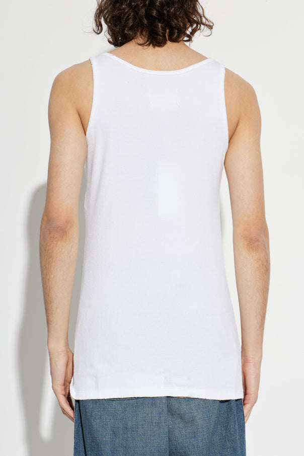 Maison Margiela WHITE Top with an asymmetric cut 4