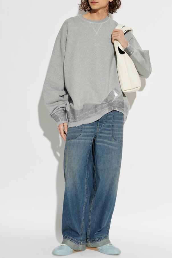 Maison Margiela GREY Asymmetrical-cut sweatshirt 2