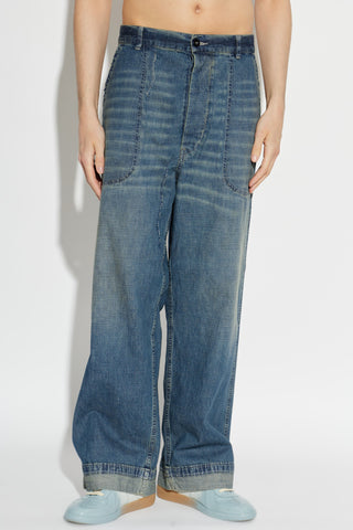 Maison Margiela NAVY BLUE Wide-leg jeans 3