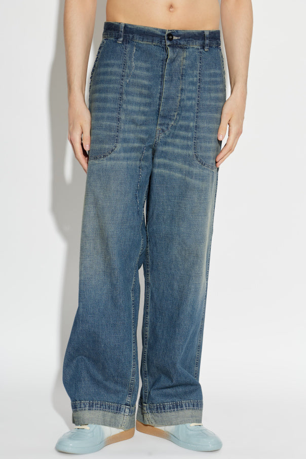 Maison Margiela NAVY BLUE Wide-leg jeans 3