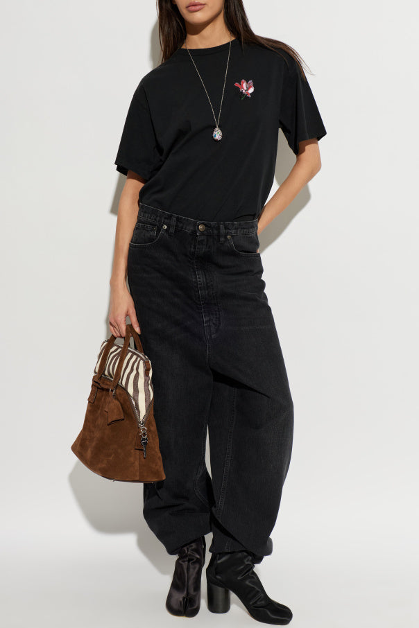 Maison Margiela BLACK T-shirt with print 2