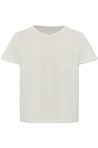 Maison Margiela cream T-shirt with embroidered logo 1