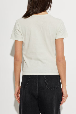 Maison Margiela cream T-shirt with embroidered logo 4