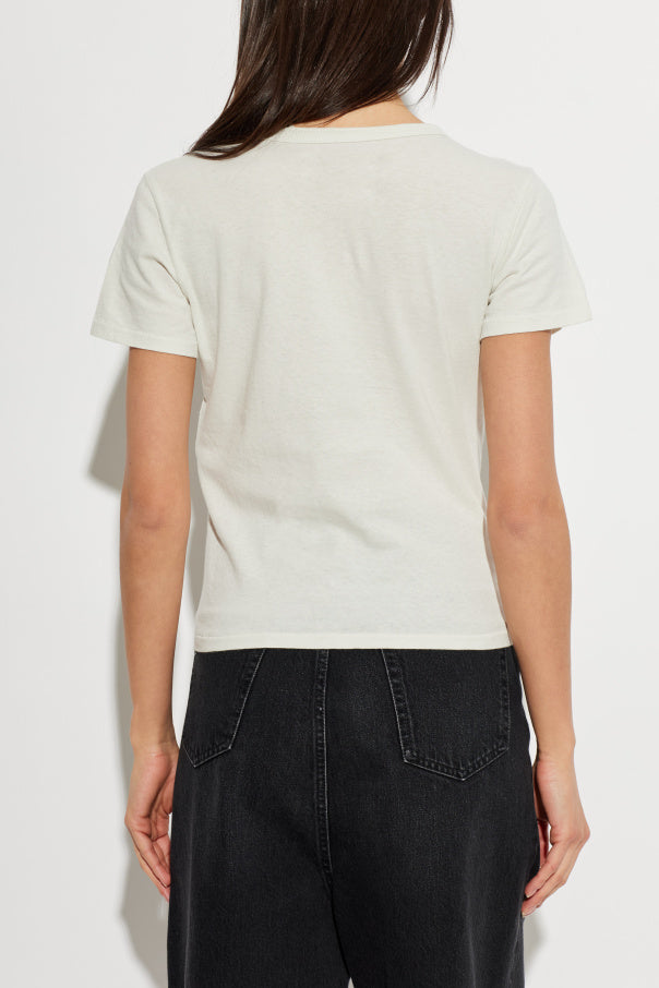 Maison Margiela cream T-shirt with embroidered logo 4