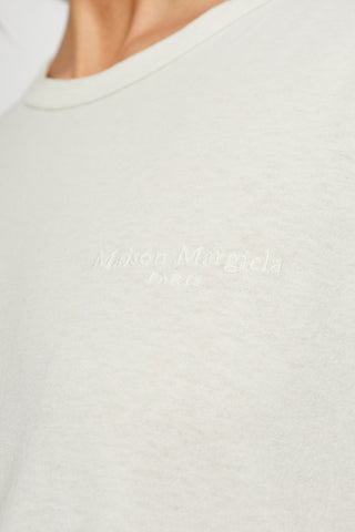 Maison Margiela cream T-shirt with embroidered logo 5