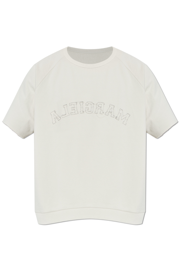 Maison Margiela cream Sweatshirt with logo 1