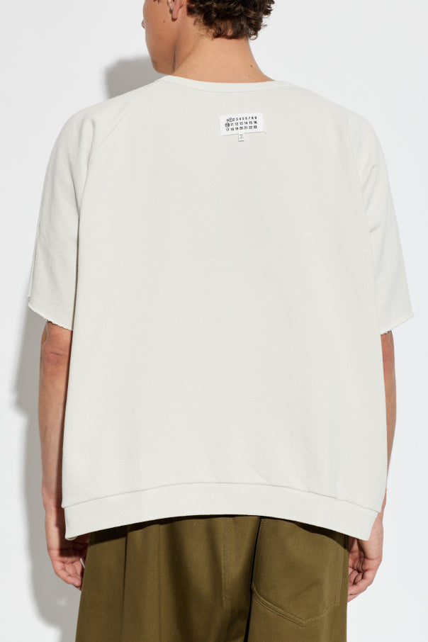 Maison Margiela cream Sweatshirt with logo 4
