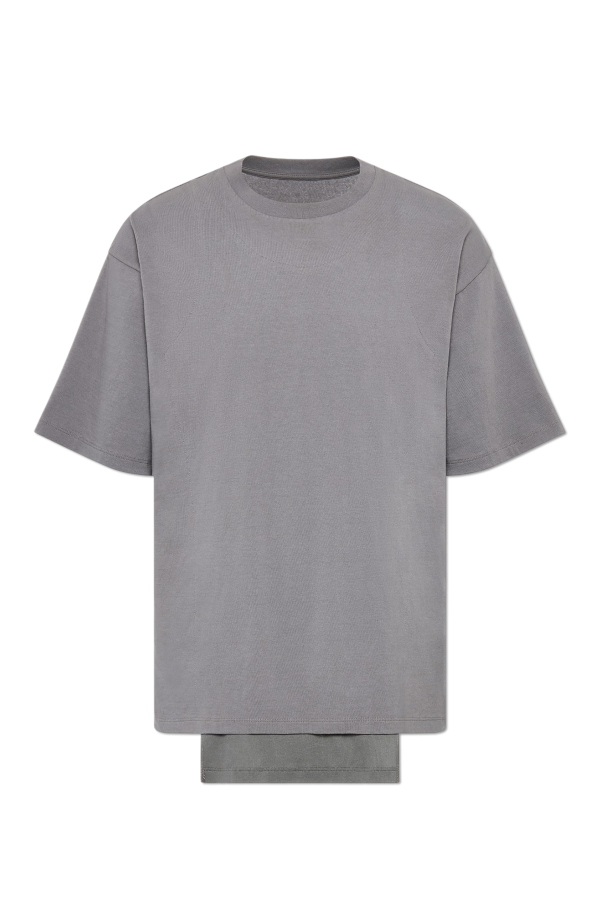 Maison Margiela GREY T-shirt with an asymmetrically finished hem 1